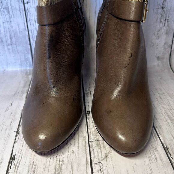 Coach Messina Women Leather & Jacquard Signature C Almond toe Ankle bootie 7.5 - Picture 2 of 14